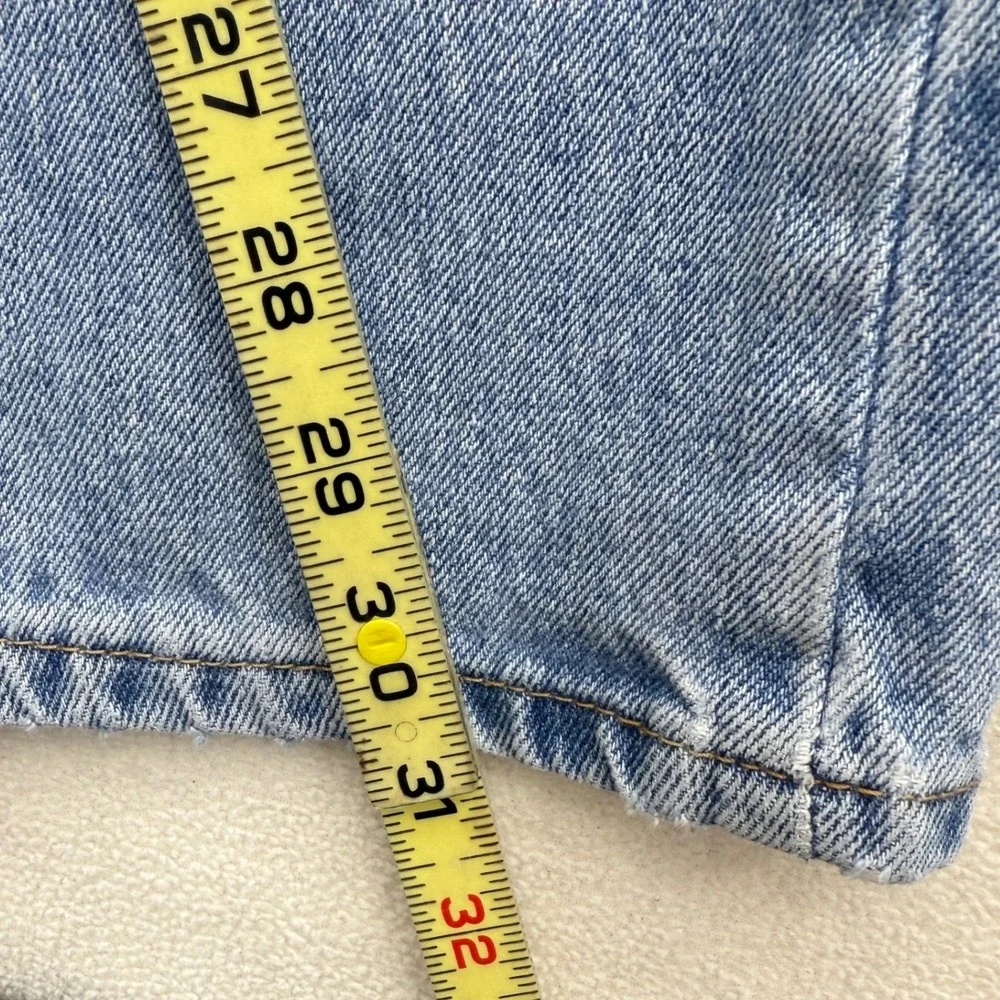 Levi's 505 Mens W38 L32 Blue Denim Jeans‎ Distressed Hole Casual